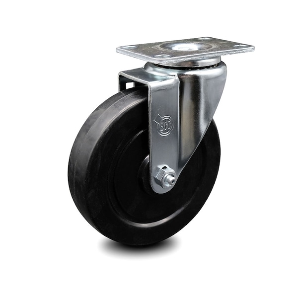 5 Inch Soft Rubber Wheel Swivel Top Plate Caster